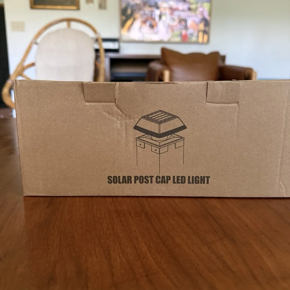 BRIGHTICONIC Solar Post Cap LED Light 2 Pack Black 120 Lumen Dual Mode IP65 New
